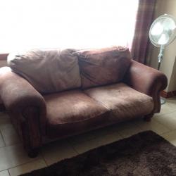 Leather Brown 2 Seater and armchair