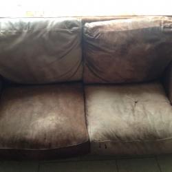 Leather Brown 2 Seater and armchair