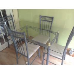 Glass table and chairs