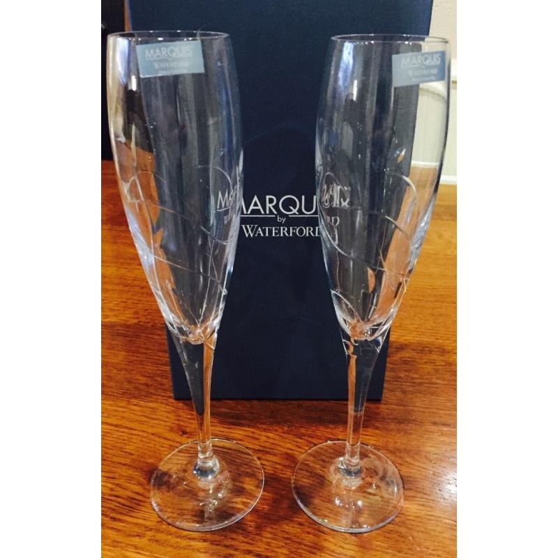 Waterford Crystal Flute glasses - Set of 2 - Never used and boxed