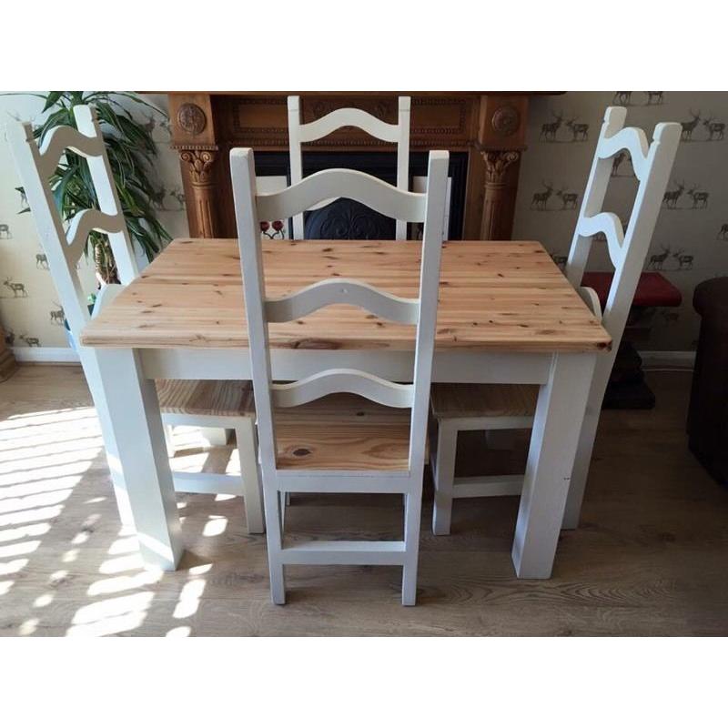 Solid wood farmhouse dining set