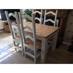 Solid wood farmhouse dining set
