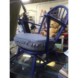 Beautiful Ercol cottage armchair in blue with Grey