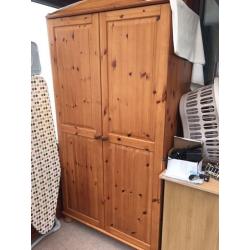 Pine wardrobe and chest of drawers