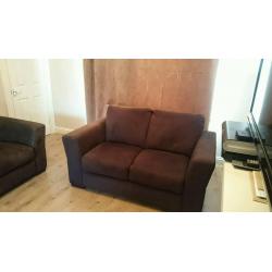 Brown faux suede sofa/suite