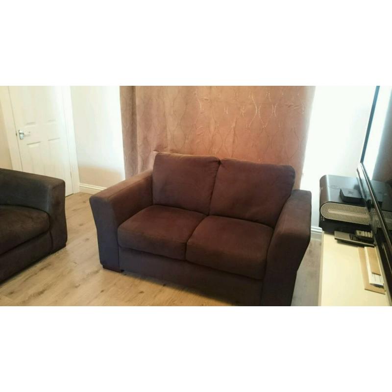 Brown faux suede sofa/suite