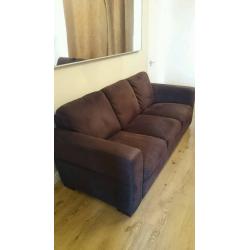 Brown faux suede sofa/suite