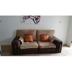 LARGE VERY COMFY LIGHT BROWN 3 SEATER SOFA FOR SALE.