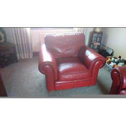 Large leather sofa and chair