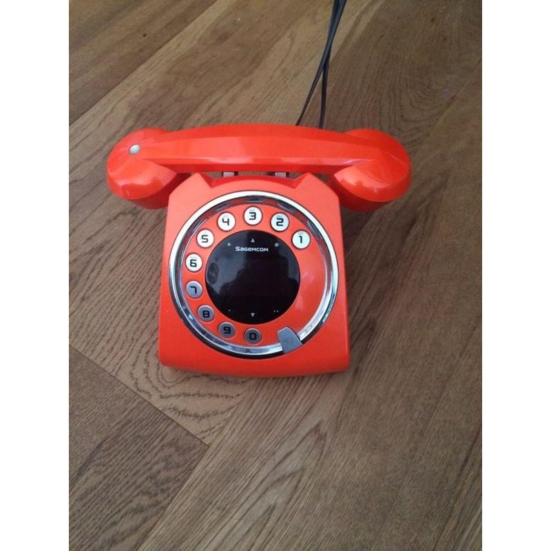 Retro orange house telephone