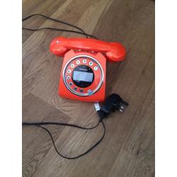 Retro orange house telephone