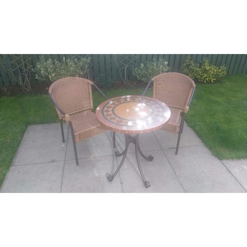 Garden Table and 2 Chairs