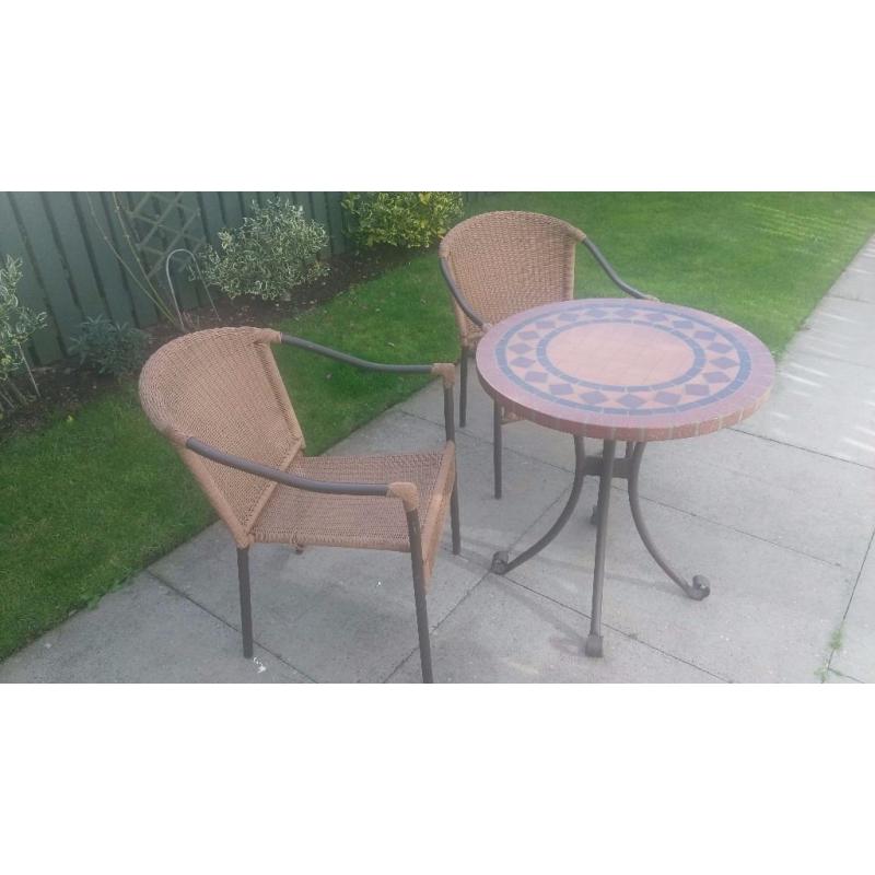 Garden Table and 2 Chairs