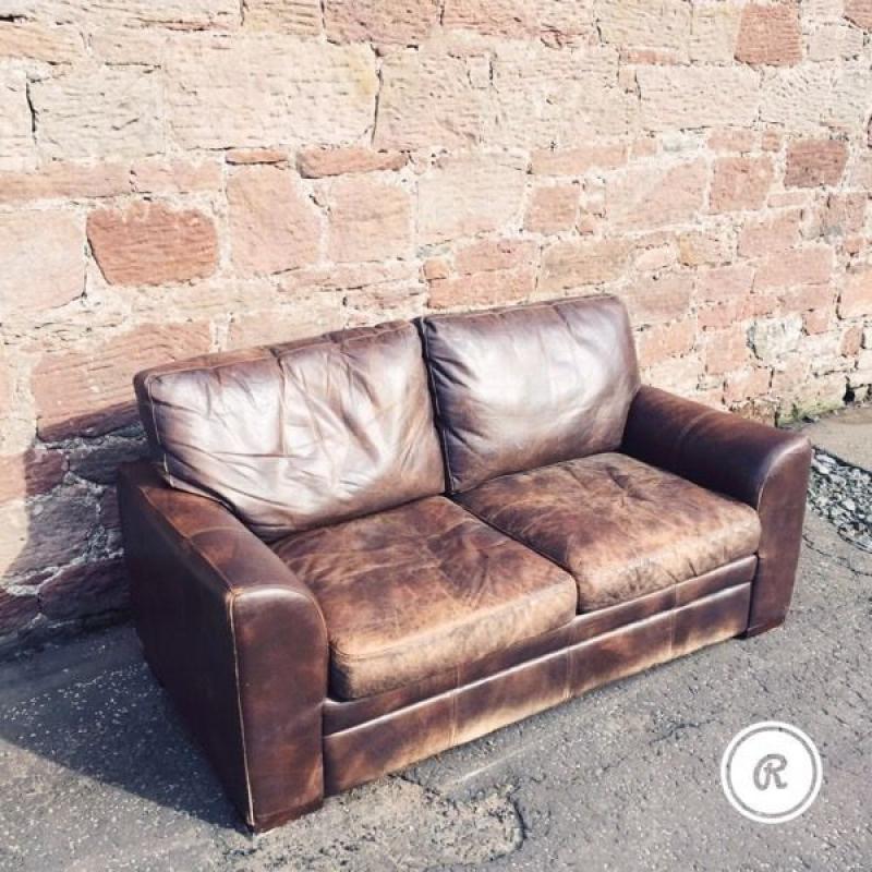 Halo soho brown rodeo leather 2+3 seater sofa set