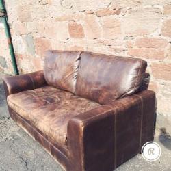 Halo soho brown rodeo leather 2+3 seater sofa set