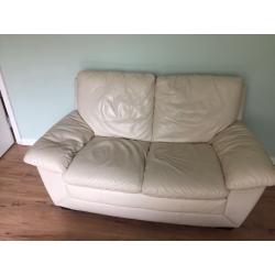 Variety of Living Room furniture for sale. Cream leather sofa, coffee table, chaise longue, TV unit