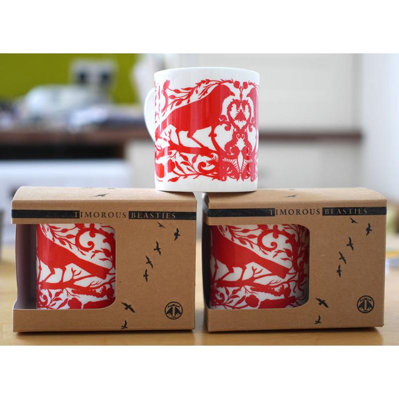 3 brand new Timorous Beasties mugs with bird design