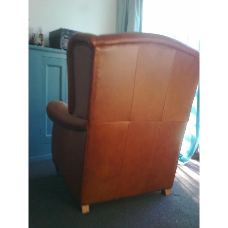 Leather Wing Back Chair, Martin & Frost