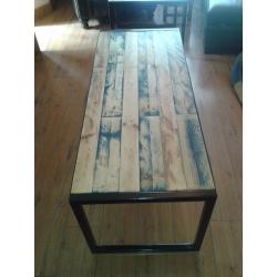 Full size metal and timber coffee table (pallet)