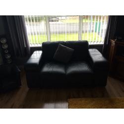 3 & 2 black Italian leather suite