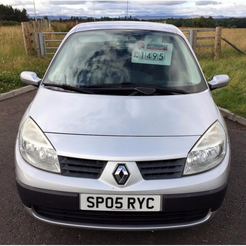 2005 Renault Grand Scenic 7 seater 1.6 vvt rush model in silver /light grey int, 66k, 11 months mot!