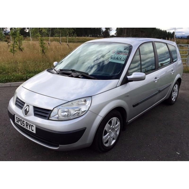 2005 Renault Grand Scenic 7 seater 1.6 vvt rush model in silver /light grey int, 66k, 11 months mot!